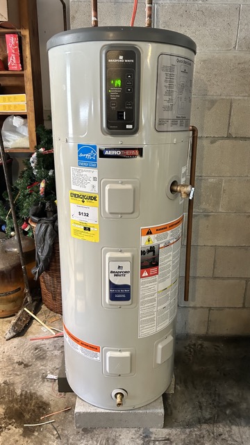 Installing a Bradford and White Heat Pump water heater in Cumberland
