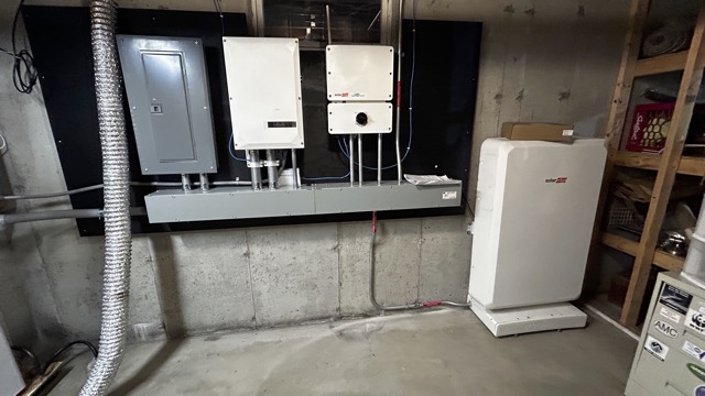 The full home system: SolarEdge Inverter, Backup Interface and Home Battery with backup subpanel
