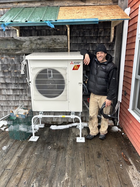 New Hyperheat Mitsubishi 3 head heat pump, Blue Hill, ME